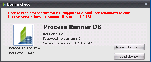 license does not support(-18)