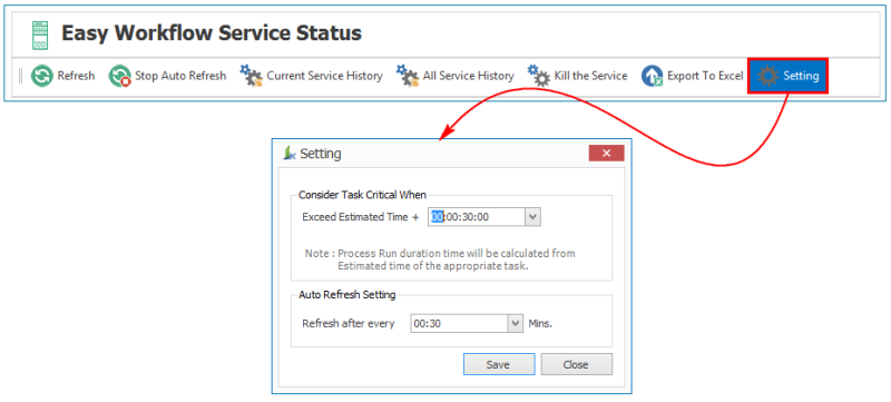 service-status-settings