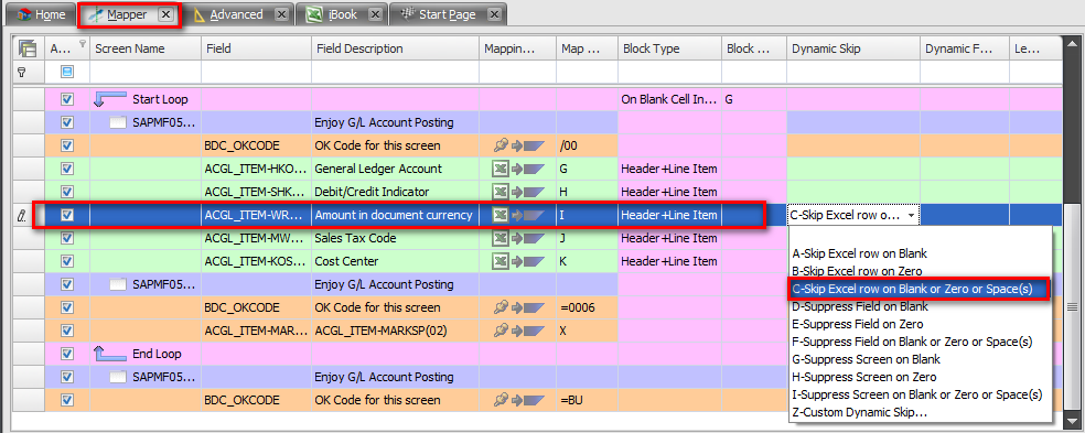 skip Excel on blank zero
