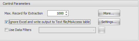 data extractor - control parameters