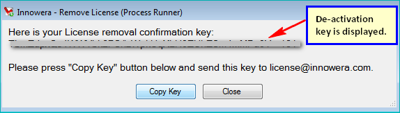 De-activation key