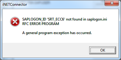 saplogon.ini error