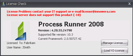 license does not support(-18)