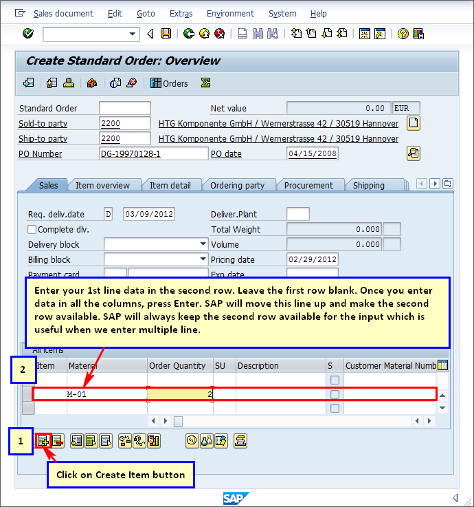 Va01_Createitem_Rowentry