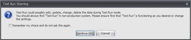 test run settings1