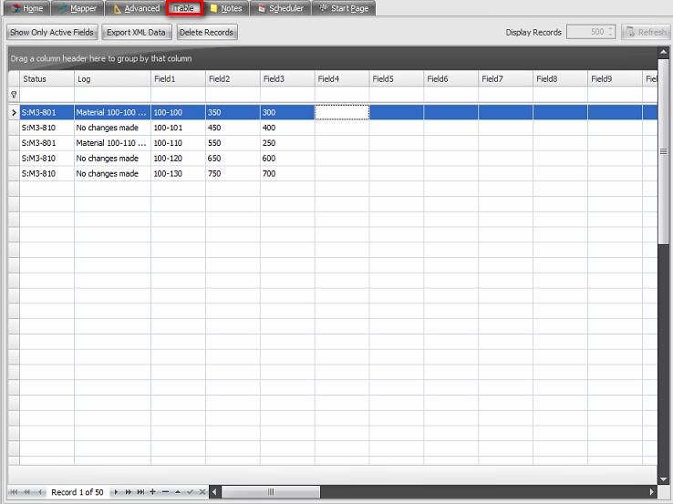 iTable tab