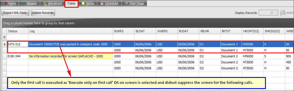 DS on screen_Execute on first call
