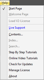 help menu