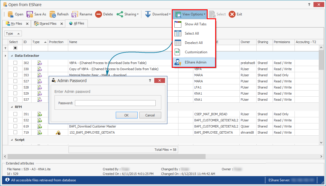 How To Working With EShare Admin View